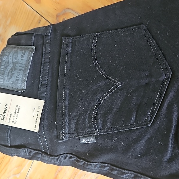 NWT Levi's 711 Skinny hypersoft black jeans women's size W25 L30 - Picture 5 of 6